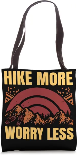 Hiking Saying, Mountain Lines, Alps Motif, Hiking. Tote Bag
