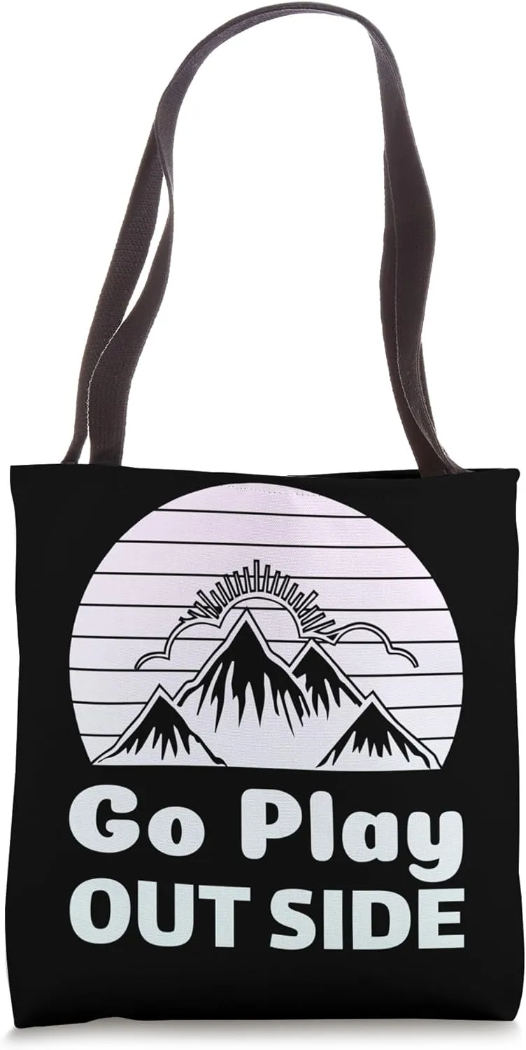 Hiking Saying, Mountain Lines, Alps Motif, Hiking. Tote Bag