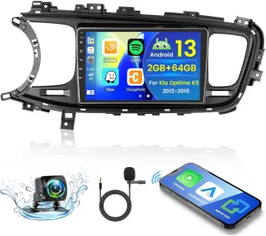 Hikity for Kia Optima K5 2013-2015 Android Car Stereo Radio with Wireless Carplay Android Auto, 2 64G 9 Inch Touchscreen Radio WiFi GPS Navigation Bluetooth FM RDS EQ Mirror Link