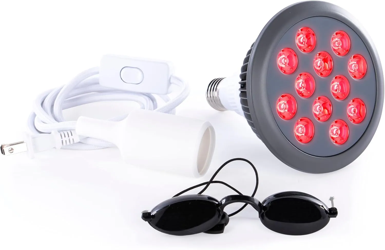 Hooga Red Light Therapy Device, 660nm & 850nm, 12 Dual Chip LEDs, Portable Handheld, High Irradiance for Skin, Pain Relief, Anti-Aging, Muscle Recovery, Sleep, Power Cord & Base Included, HG24