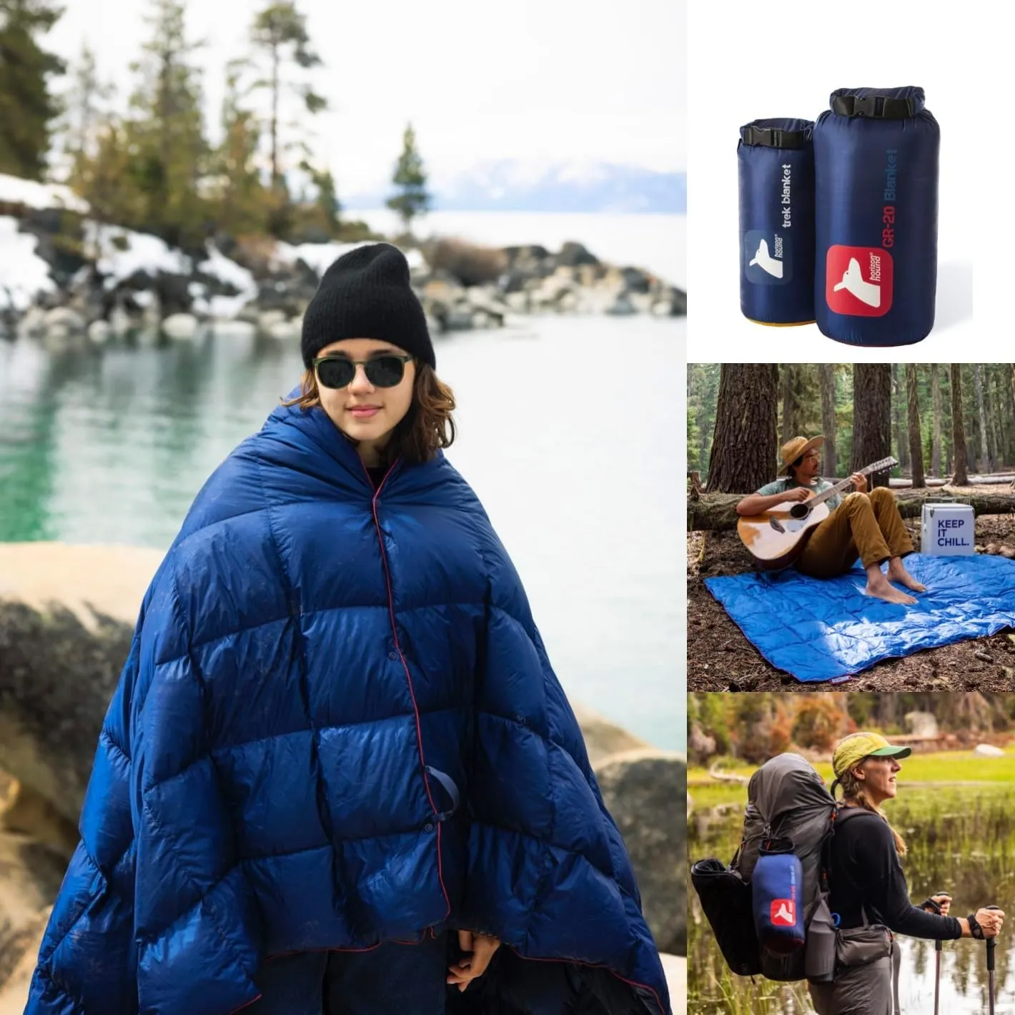 Horizon Hound Down Camping Blanket - Outdoor Travel Quilt | Sustainable, Insulated, Lightweight & Warm Gear for Sleep, Camping, Stadium, Hiking & Festivals | Water Resistant, Packable & Compact