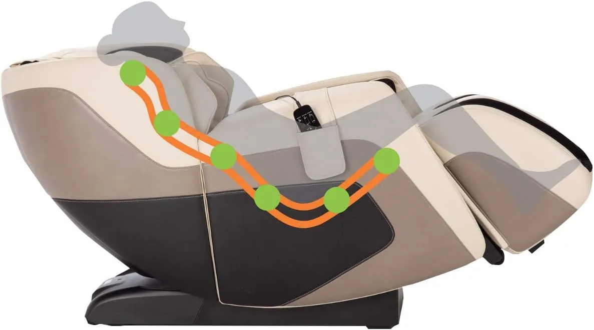 Human Touch SANA Zero Gravity Full-Body Massage Chair, 9 Auto-Programmed S & L Track Massages, Back, Leg, Shoulder, Arm, Wrist, Lumbar Heat w Orbital Calf & Foot Massage, Bluetooth Speakers, Cream
