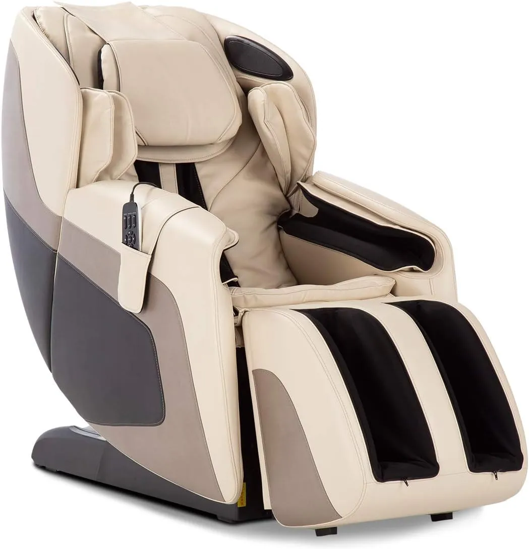 Human Touch SANA Zero Gravity Full-Body Massage Chair, 9 Auto-Programmed S & L Track Massages, Back, Leg, Shoulder, Arm, Wrist, Lumbar Heat w Orbital Calf & Foot Massage, Bluetooth Speakers, Cream