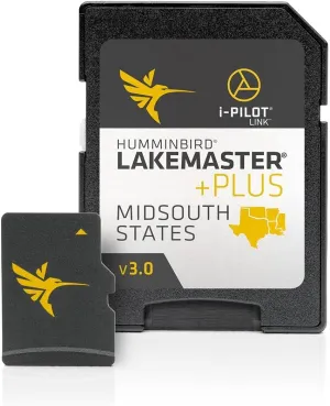 Humminbird 600009-8 LakeMaster Midsouth States Plus V3 Digital GPS Maps Micro Card , Black