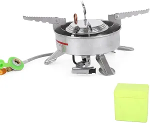 HXBER BRS-10 Outdoor Portable Camping Picnic Split-Type Stainless Steel Butane Gas Stove Cooker Big Power Large Blaze
