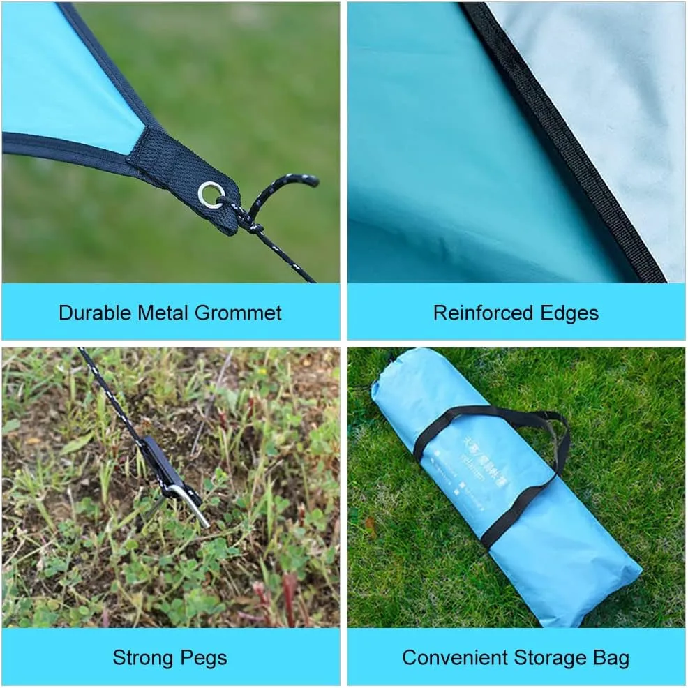 HXBER Camping Awning Canopy Rain Fly Tarp Sunshade Shelter Picnic Blanket for Outdoor Camping Hiking Backpacking Picnic Fishing, Orange