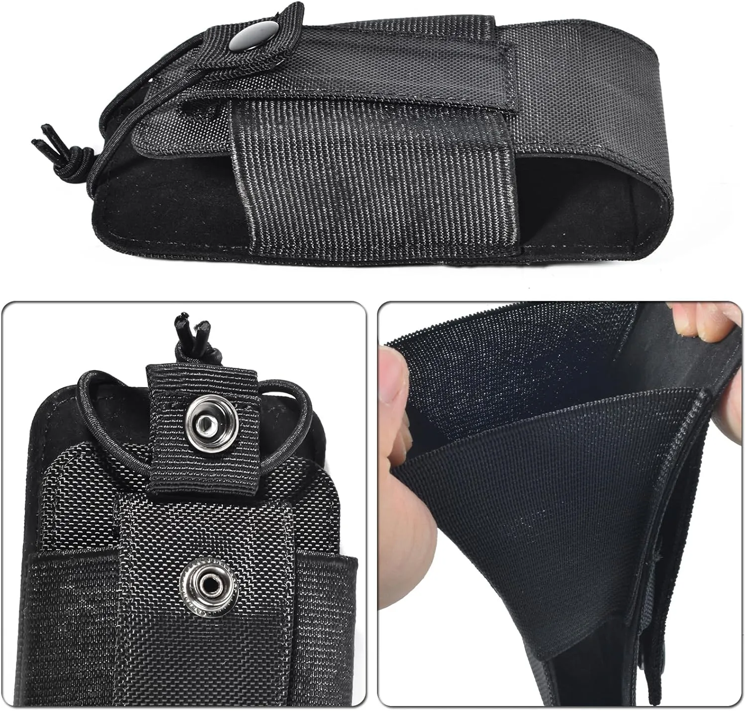 HYS MOLLE Compatible Tactical Radio Holster – Nylon Pouch with Molle Webbing for Baofeng, Motorola & Uniden Radios