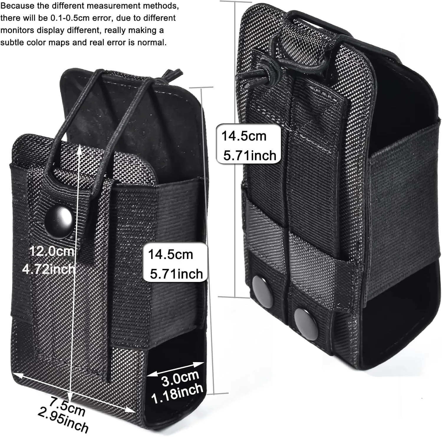 HYS MOLLE Compatible Tactical Radio Holster – Nylon Pouch with Molle Webbing for Baofeng, Motorola & Uniden Radios