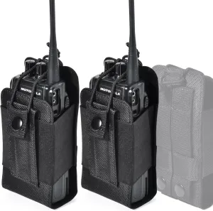 HYS MOLLE Compatible Tactical Radio Holster – Nylon Pouch with Molle Webbing for Baofeng, Motorola & Uniden Radios