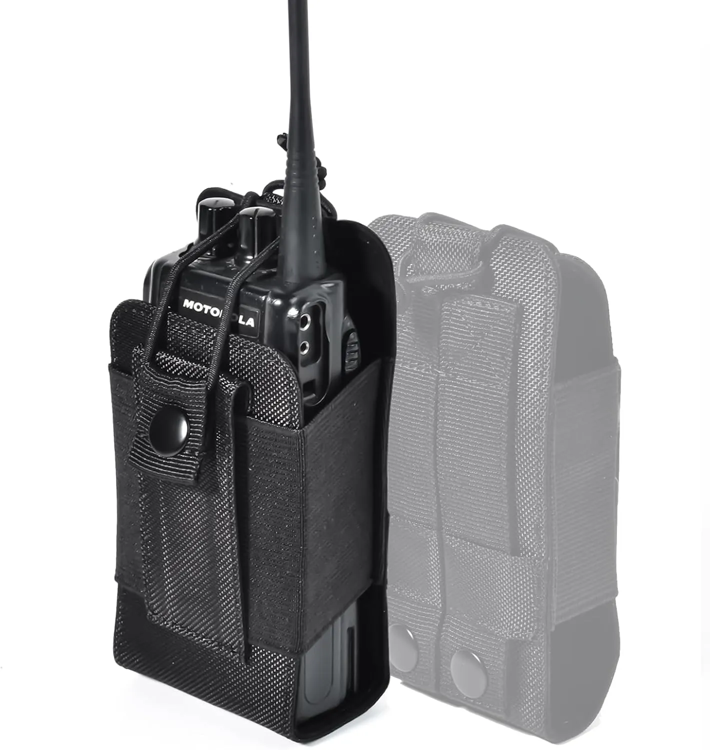 HYS MOLLE Compatible Tactical Radio Holster – Nylon Pouch with Molle Webbing for Baofeng, Motorola & Uniden Radios