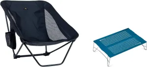 iClimb 1 Solo Mini Folding Table and 1 Low Ground Folding Chair Bundle, Ultralight Compact for Solo Adult Outdoor Backpacking Camping Hiking Beach Concert