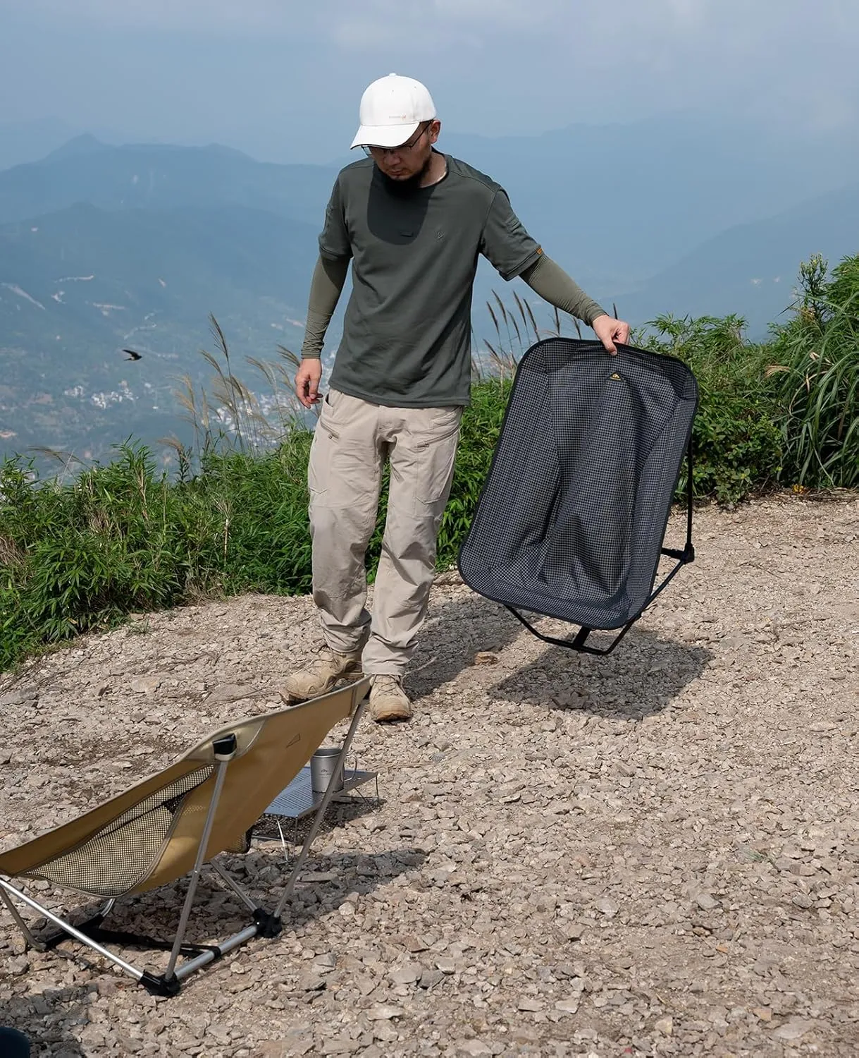 iClimb Low Ultralight Compact Camping Folding Chair with Side Pocket and Carry Bag