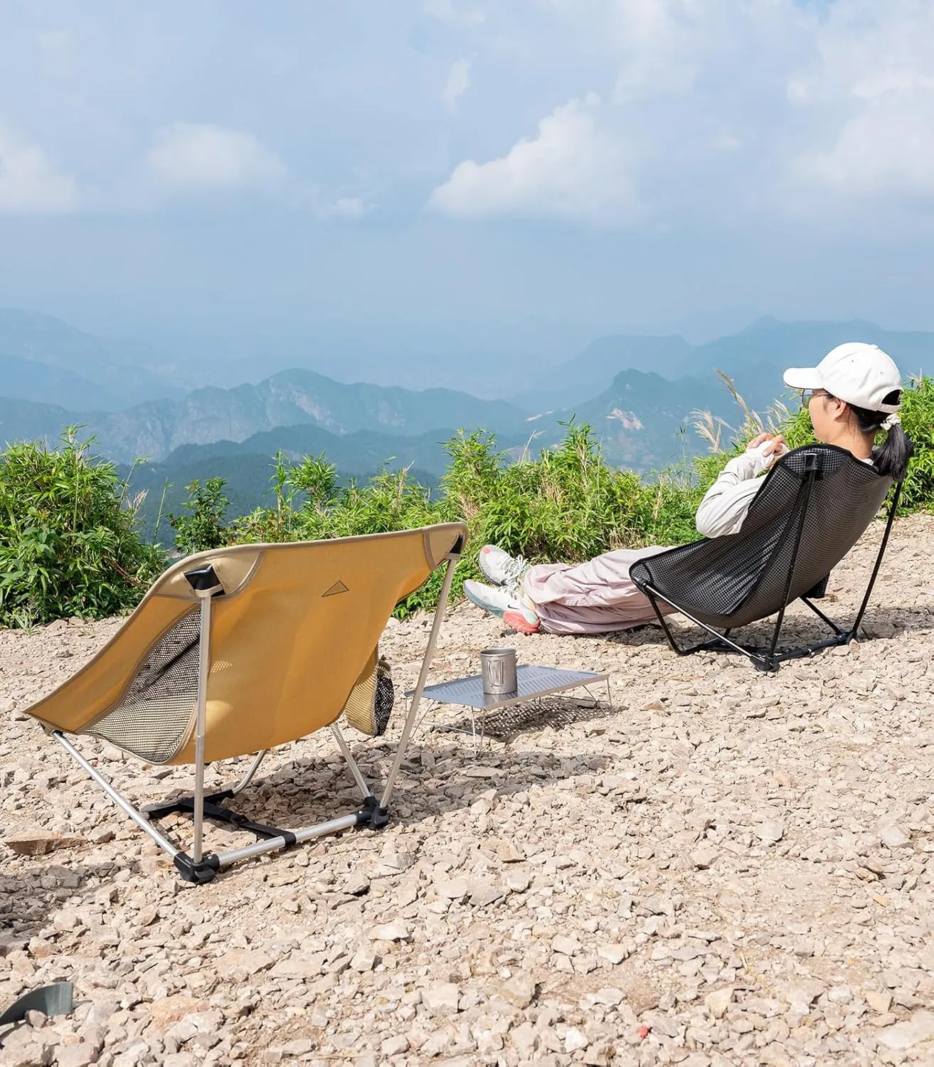 iClimb Low Ultralight Compact Camping Folding Chair with Side Pocket and Carry Bag