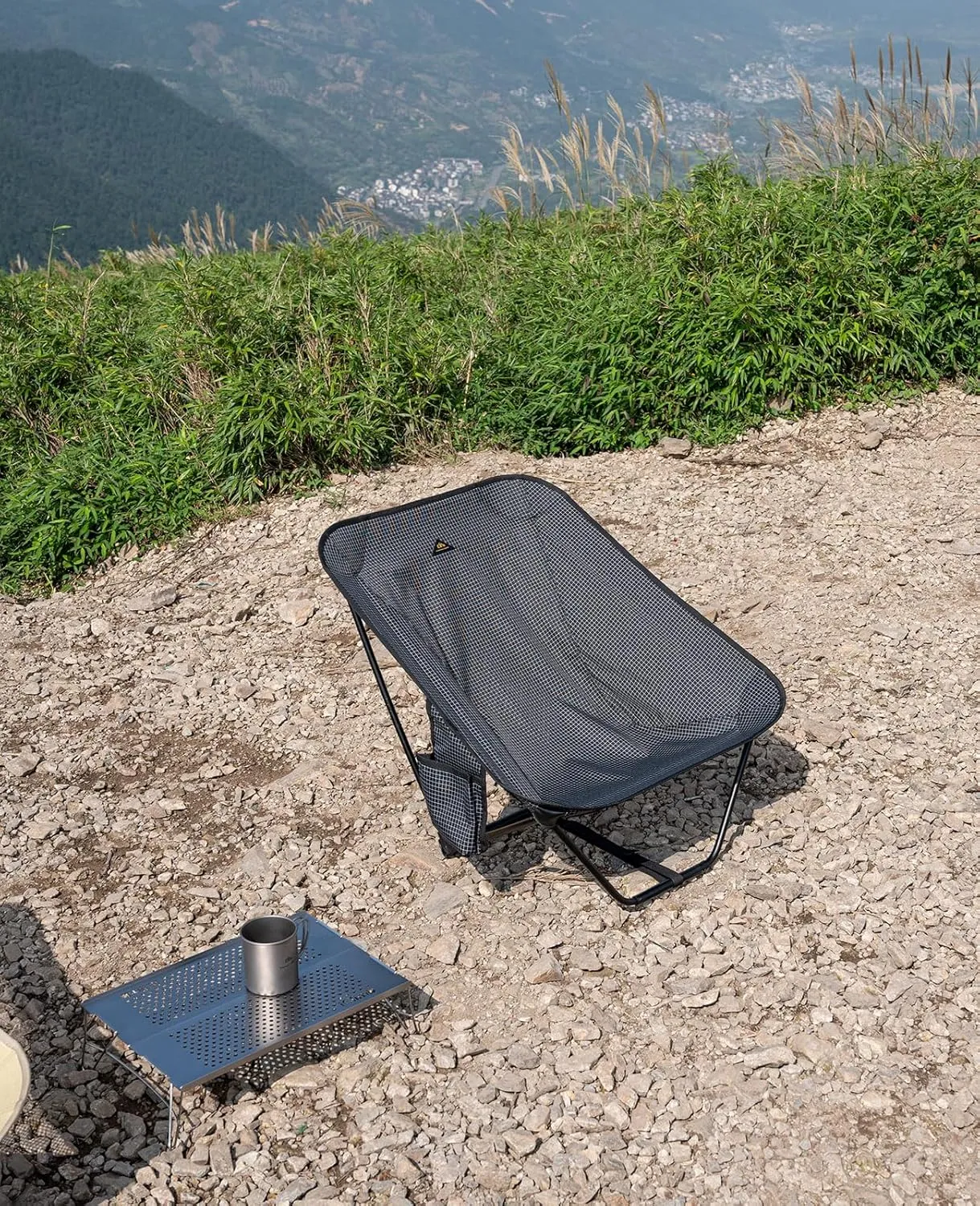 iClimb Low Ultralight Compact Camping Folding Chair with Side Pocket and Carry Bag