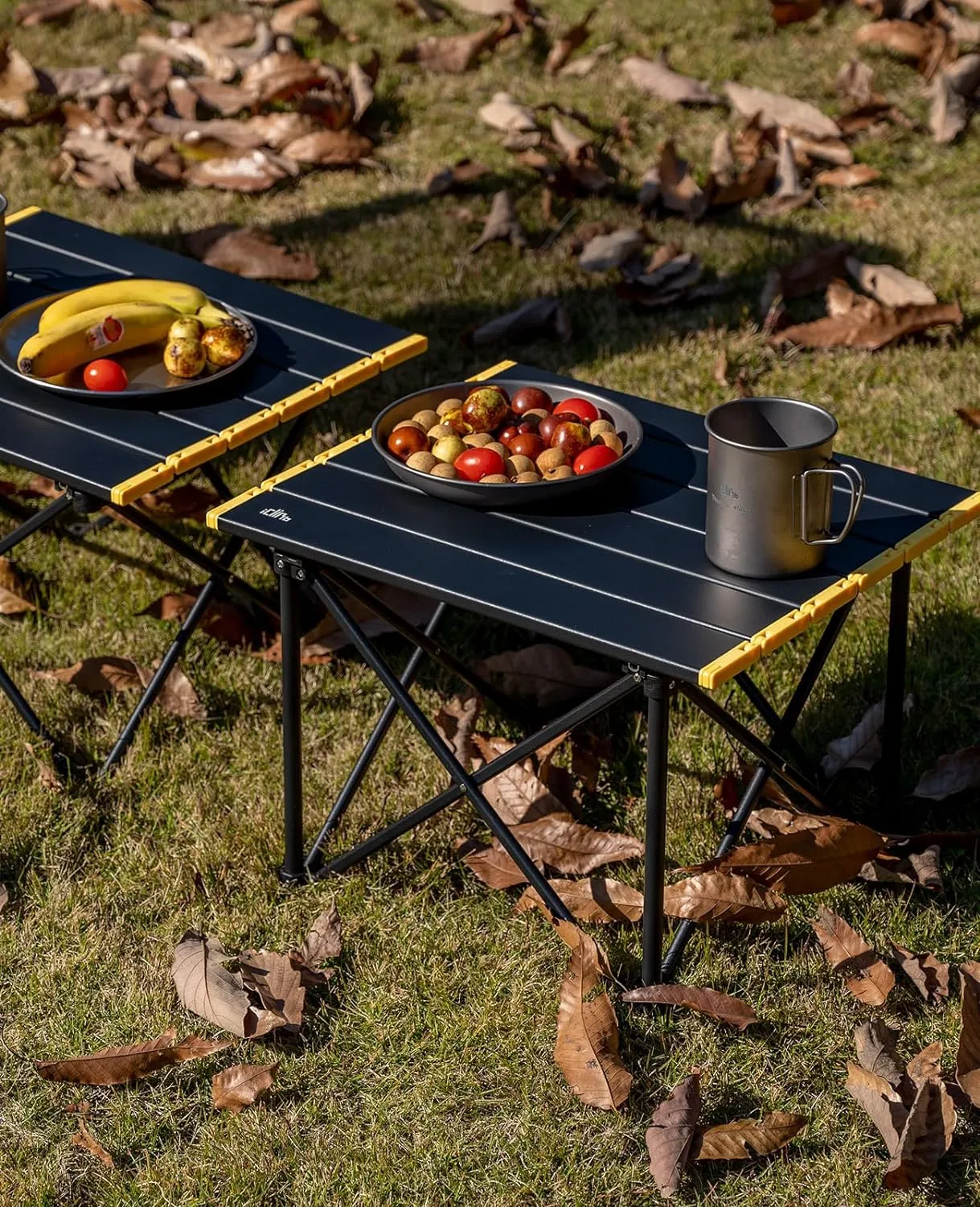 iClimb Ultralight Compact Camping Folding Table with Carry Bag (Reinforced Green - S)