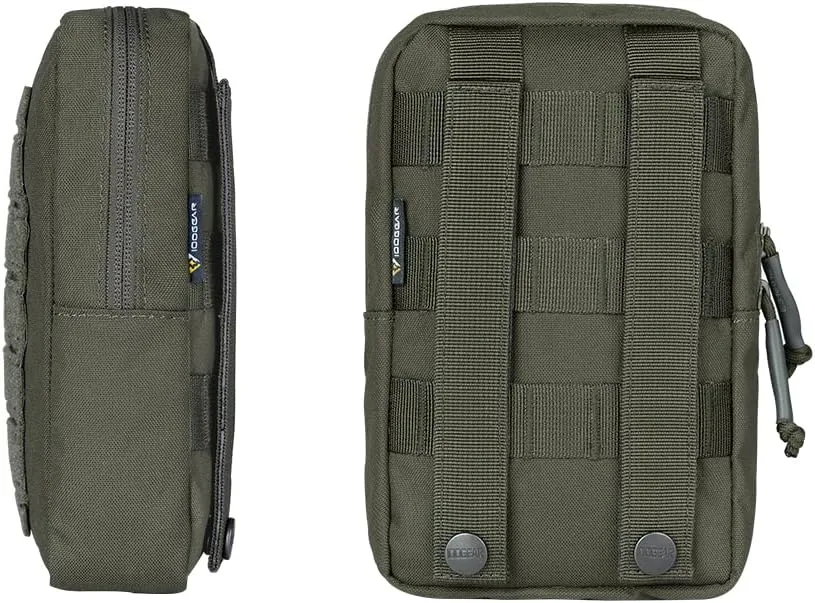 IDOGEAR Tactical MOLLE Pouch Multi-Purpose Compact EDC Small Utility Pouch Admin Organizer for Outdoor 500D Nylon
