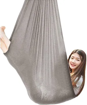 Indoor Swing for Kids Indoor Sensory Swing Therapy Swing Children Snuggle Swing Cuddle Hammock for Autism ADHD and Sensory Processing Disorder (Color : Silver Gray, Size : 1.5x2.8m)