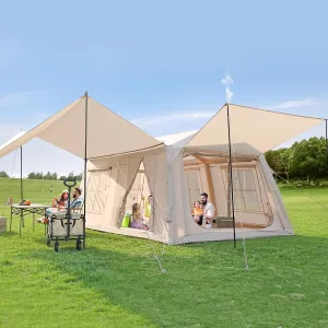 Inflatable Blow Up Tents for Camping,Waterproof Oxford Hot Tent with Manual Pump,Spacious Easy Setup Inflatable Camping Air Tent for Family Glamping