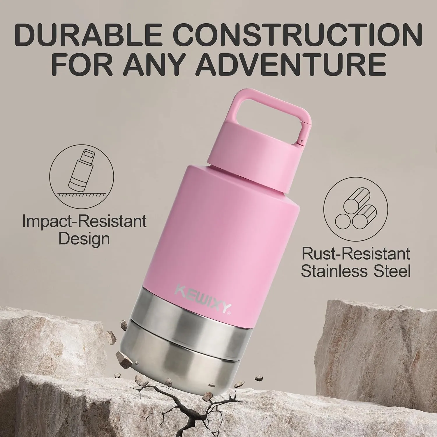 Insulated Dog Travel Water Bottle With Detachable Bowls, 3 In 1 Portable Dog Water Bottle Dispenser, Dog Accessories For Walking, Hiking, Camping, Outdoor (Pink-purple, 32 Oz)