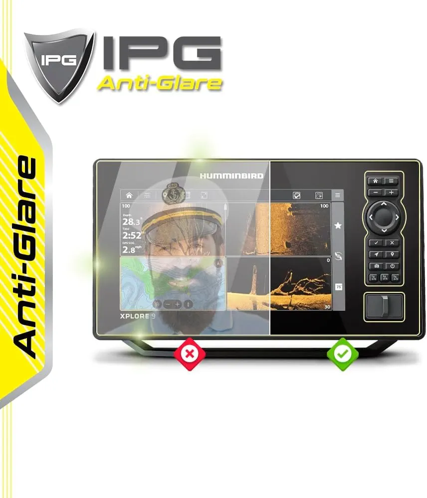 IPG Anti-Glare Made for Humminbird XPLORE 9 CMSI  Fish Finder Display Matte Finish Screen Protector Film, Perfect for Outdoor Use for Xplore9