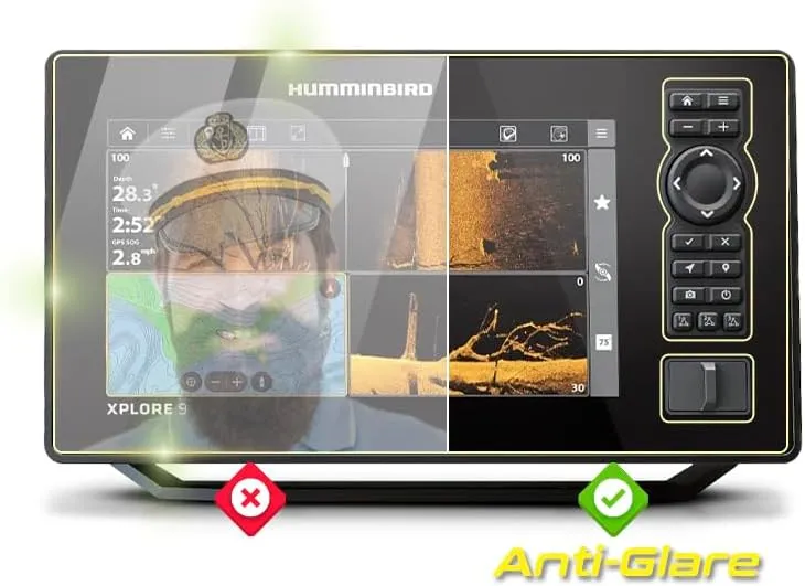 IPG Anti-Glare Made for Humminbird XPLORE 9 CMSI  Fish Finder Display Matte Finish Screen Protector Film, Perfect for Outdoor Use for Xplore9