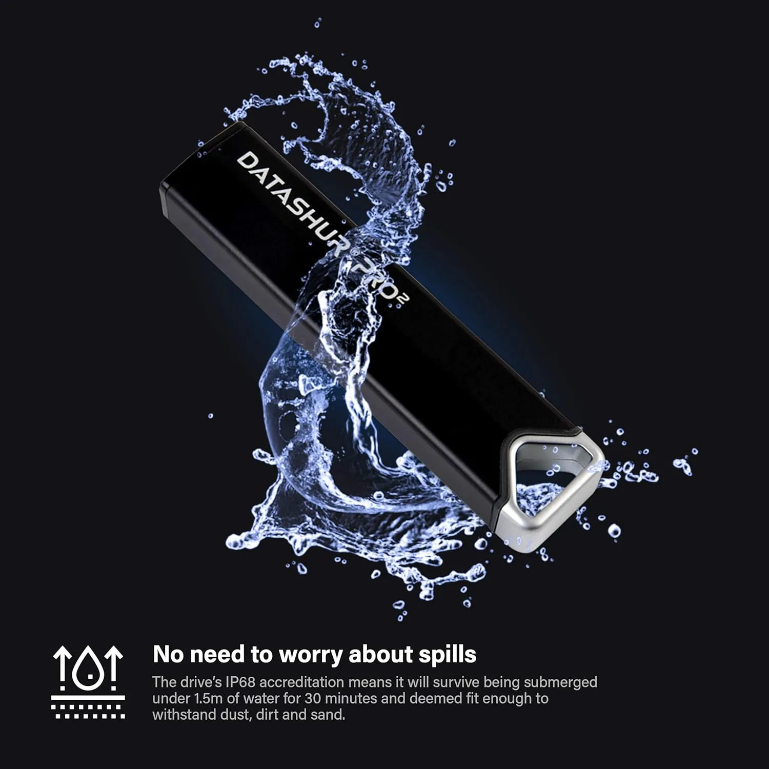 iStorage datAshur PRO2 32 GB | Secure Flash Drive | FIPS 140-2 Level 3 Certified | Password protected | Dust/Water-Resistant