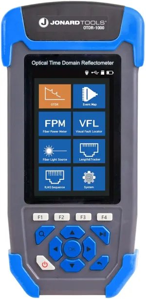 JONARD TOOLS OTDR-1000 Multi-Function OTDR with OTDR, Event Map, Power Meter, Light Source, VFL, Network Cable Tester, and More, Black
