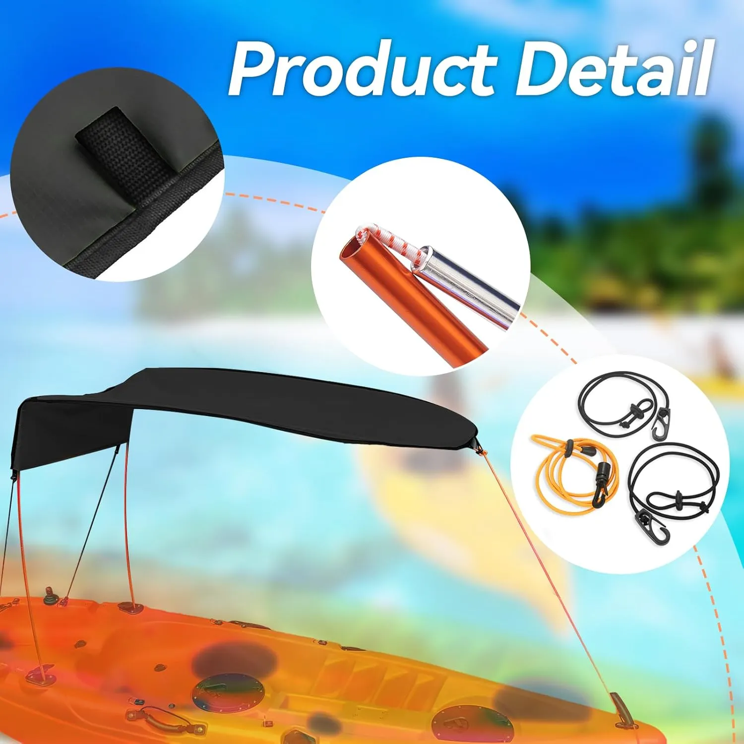 Kayak Sun Shade Canopy Kayak Boat Canoe Sun Shade Canopy for Single Person UV Protection Sun Shade Canopy for Outdoor Fishing and Water Sports