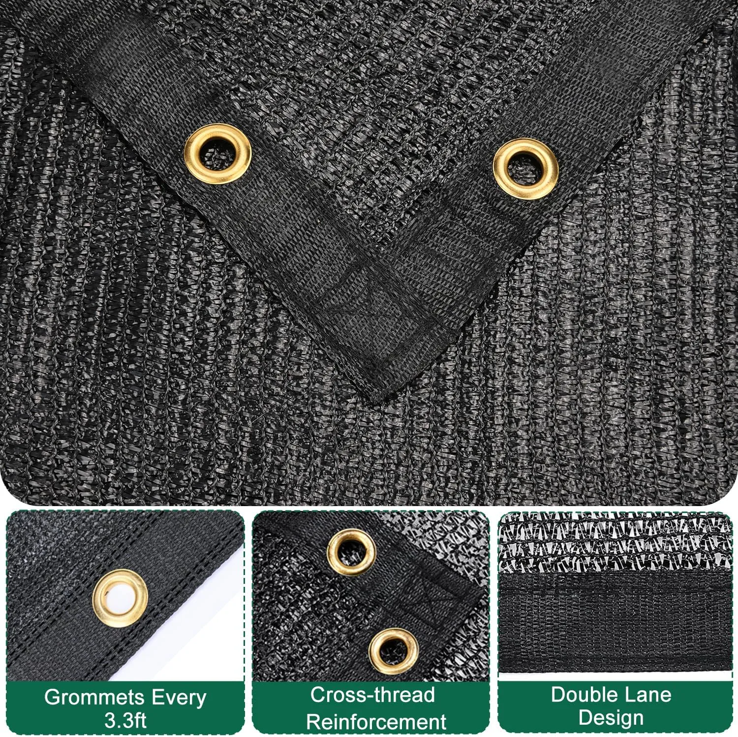 Kesfitt Garden 50% Shade Cloth, Resistant Sun Shade Net 8x20FT Mesh Tarp with HDPE Material and Reinforced Grommets Shade Trap for Greenhouse, Plant, Pergola, Backyard Patio Sunshade