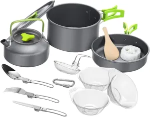 KESYOO Camping Picnic Cookware Pot Cooking Tool Set Space-Saving Portable Camping Utensils