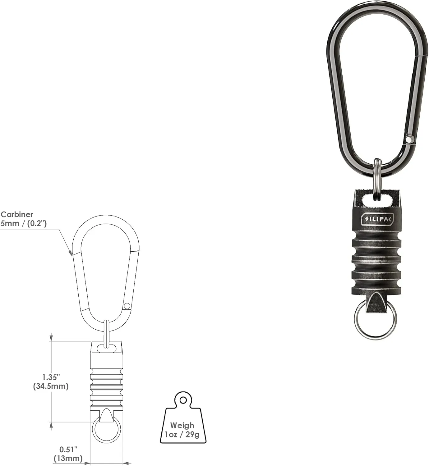Keychain Magnetic Connector Titanium Steel Brass EDC Mag Beads Secure Key Quick Release Carabiner Detachable Keys Easy Access