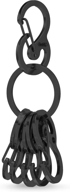 KeyUnity Stainless Steel Carabiner Mini Clips, Key Holder Organizer Keychain for Keys, Flashlight, Folding Knife & Whistles