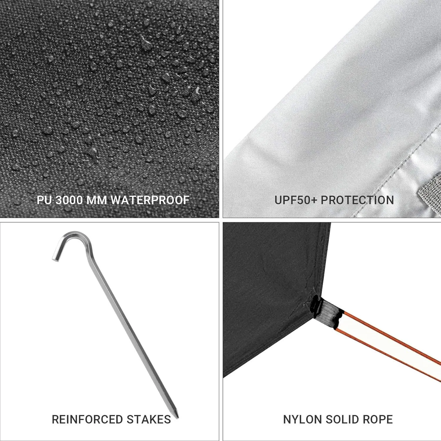 KingCamp Camping Tarp UPF50  Lightweight Tent Tarp Hammock Shade for Camping Trips, Fishing, or Picnics Portable Waterproof
