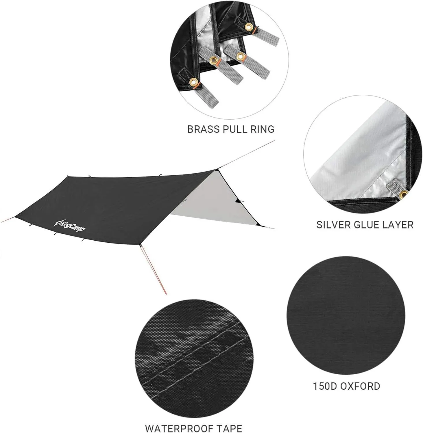 KingCamp Camping Tarp UPF50  Lightweight Tent Tarp Hammock Shade for Camping Trips, Fishing, or Picnics Portable Waterproof