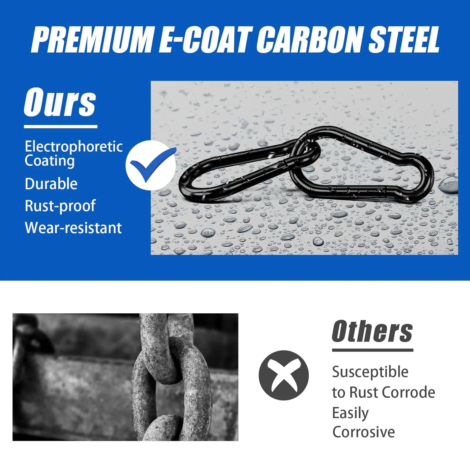 KINLINK 20 Pack Black Carabiner Clip, 3.15 inch Heavy Duty Spring Snap Hook, Small Caribeener Clips for Outdoor Camping, Swing Set, Hammock, Hiking Travel, Fishing, Quick Link Keychain