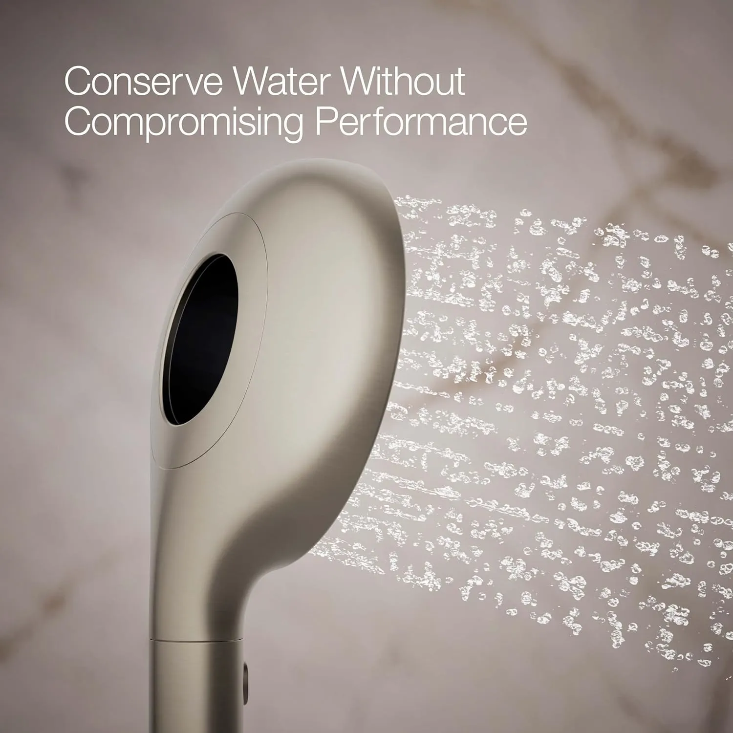 KOHLER K-28681-G-BN SpaViva Two-Function Handheld Showerhead, Round High Pressure Shower Head, Compatible with SpaViva Cleansing Device, 1.75 GPM, Vibrant Brushed Nickel