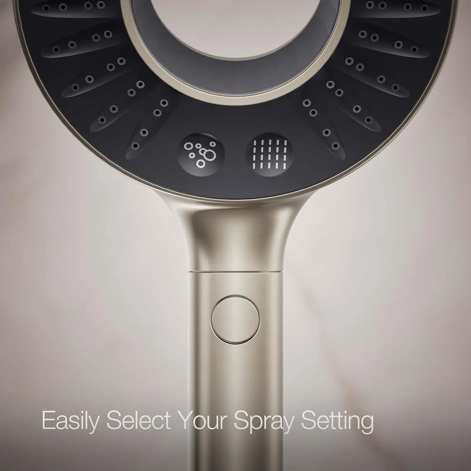 KOHLER K-28681-G-BN SpaViva Two-Function Handheld Showerhead, Round High Pressure Shower Head, Compatible with SpaViva Cleansing Device, 1.75 GPM, Vibrant Brushed Nickel