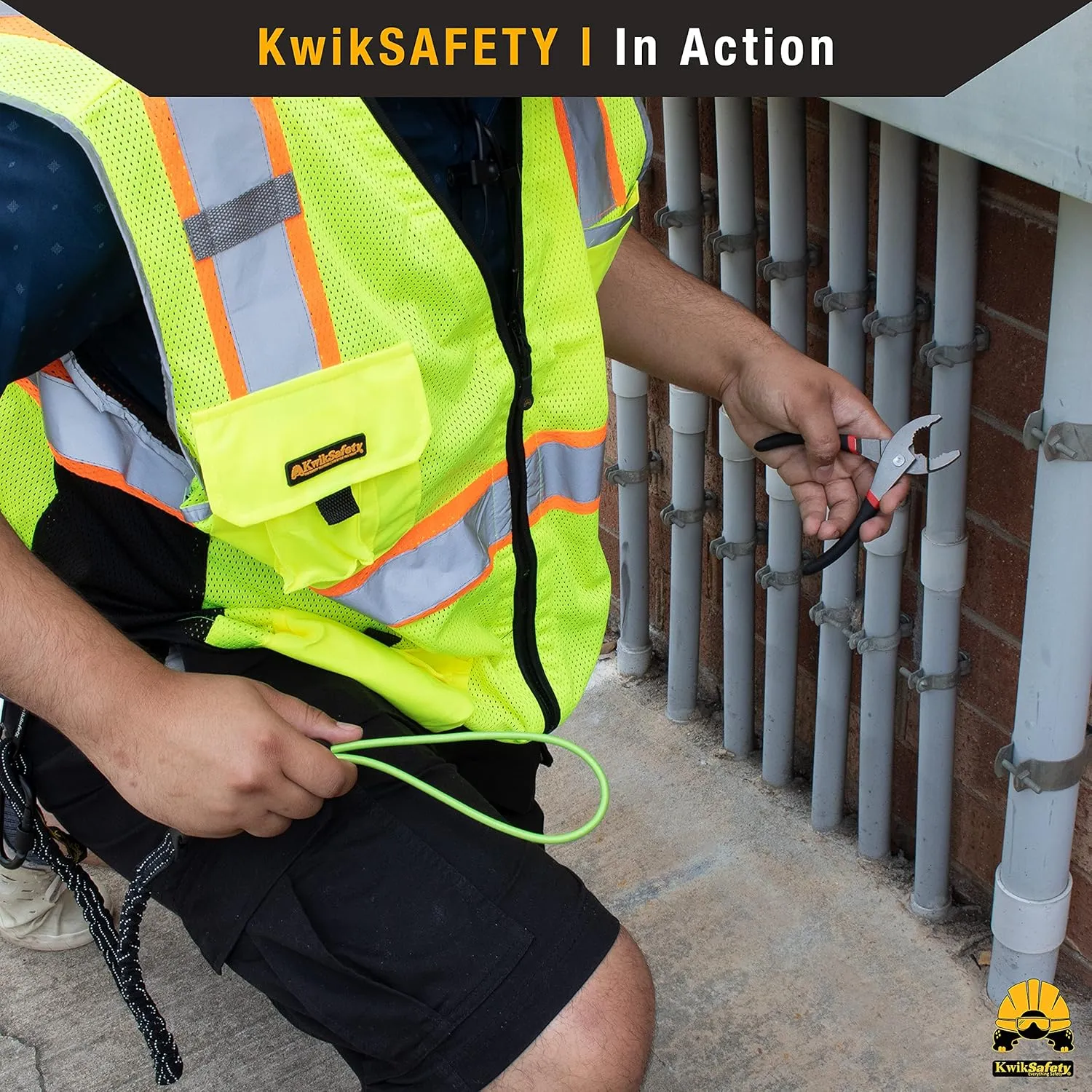 KwikSafety - Charlotte, NC - Octopus [3 Pack] Heavy Duty Tool Lanyard w/Twist Lock & Clip Carabiners Coiled Retractable Bungee Interchangeable Buckle Straps Adjustable Clip Locks