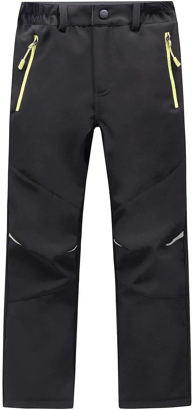 LANBAOSI Kids Boys Girls Waterproof Outdoor Hiking Pants Warm Fleece Lined
