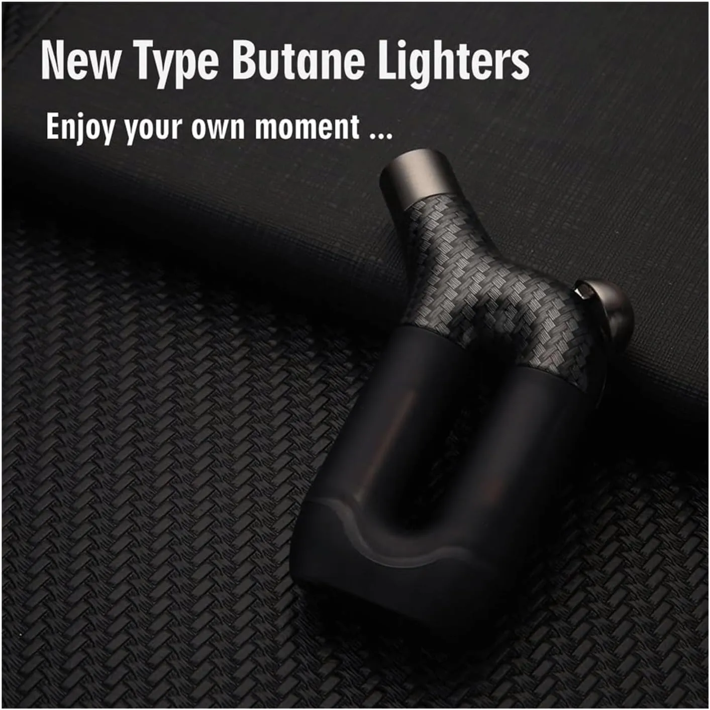 Large Capacity Visible Gas Canister Torch Lighter, Metal Windproof Single Jet Flame, Refillable Butane, Adjustable Flame, Camping, Backcountry(Brown)