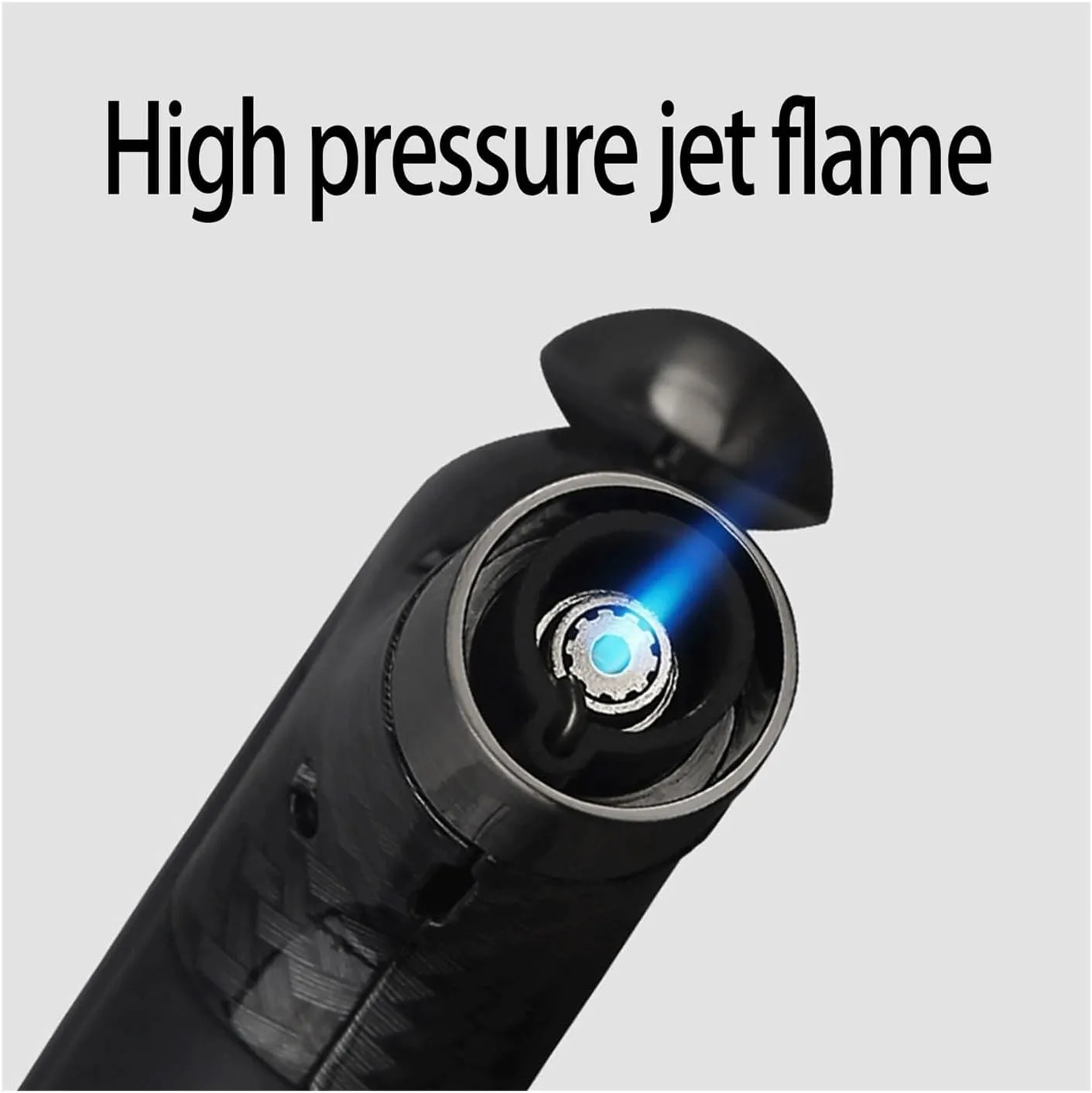 Large Capacity Visible Gas Canister Torch Lighter, Metal Windproof Single Jet Flame, Refillable Butane, Adjustable Flame, Camping, Backcountry(Brown)