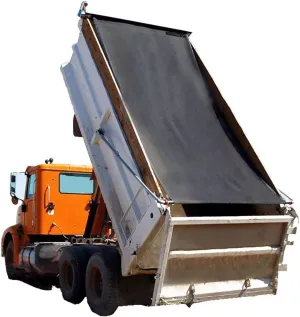 leaveshade Dump Truck Mesh Tarp 7'X12' - Heavy Duty Truck Cover with 6'' Pocket Reinforced Double Stitch Webbing Ripping Tearing Stop, No Rust Thicker Brass Grommets - 3 Year Warranty (Black)