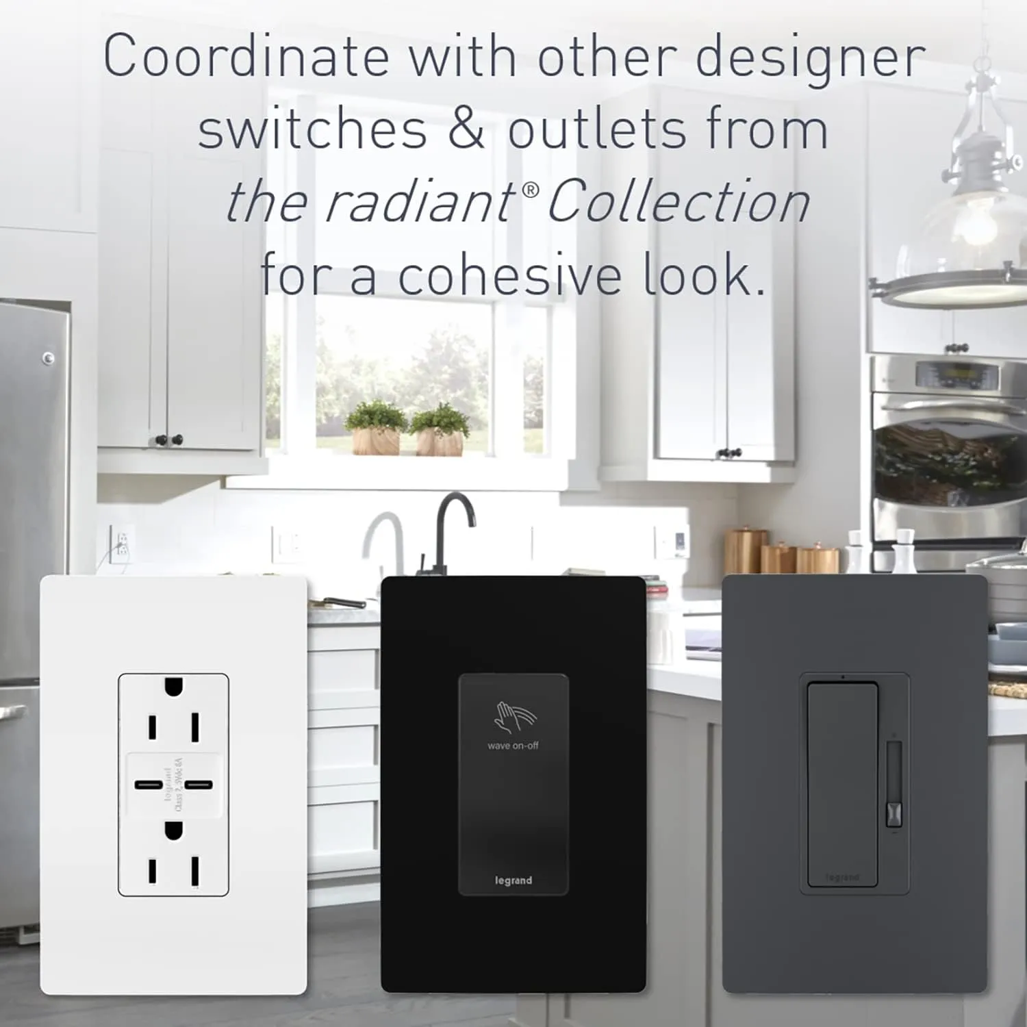 Legrand radiant NTL873LACC6 15 Amp Combination Adjustable LED Night Light and 3-Way Decorator Rocker Switch for Hallways or Kids Bedrooms, Light Almond (1 Count)