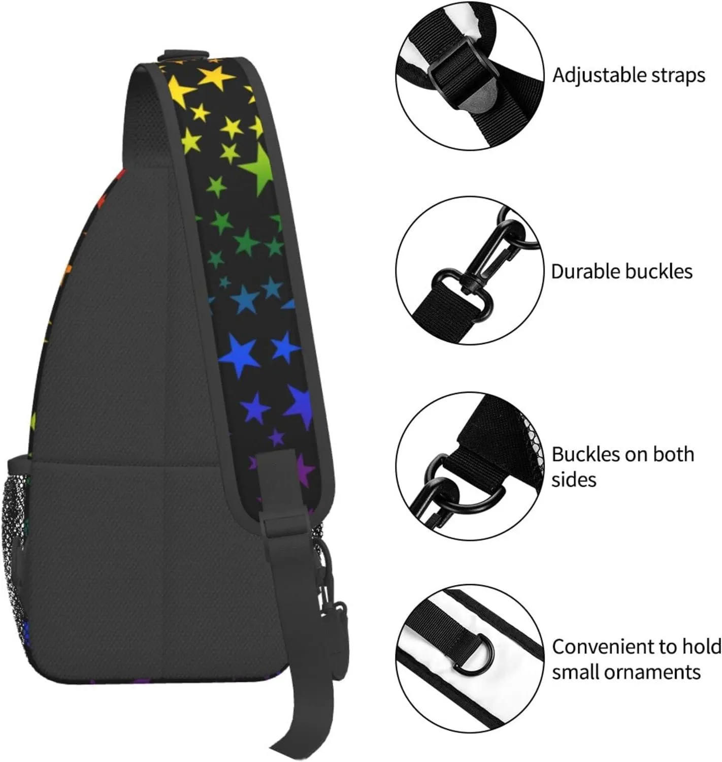 LGBT Gay Pride Sling Bag,Multipurpose Crossbody Backpack Shoulder Chest Bag for Women Men Travel Hiking Daypack