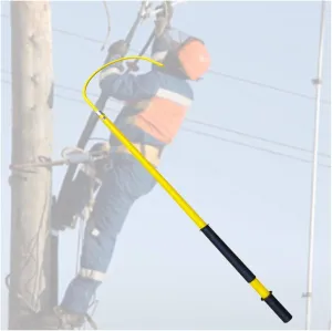 Lightweight High Voltage Insulated Rescue Pole, Rescue Hook Life-Saving Pull Rod, Anti Electric Shock Rescue Pole,Safety and Defense Tools for Emergency Care,Yellow-2m/6.5ft/78.7in