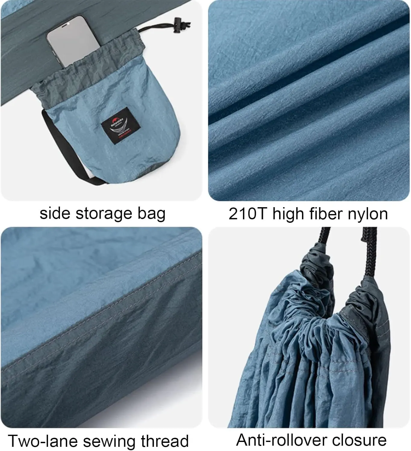 Lnflatable Hammocks, Camping Double Hammocks Gear, Portable Nylon Hammock TPU Inflatable Tube Hammocks, for Travel, Beach, Backyard, Hiking (Gray)