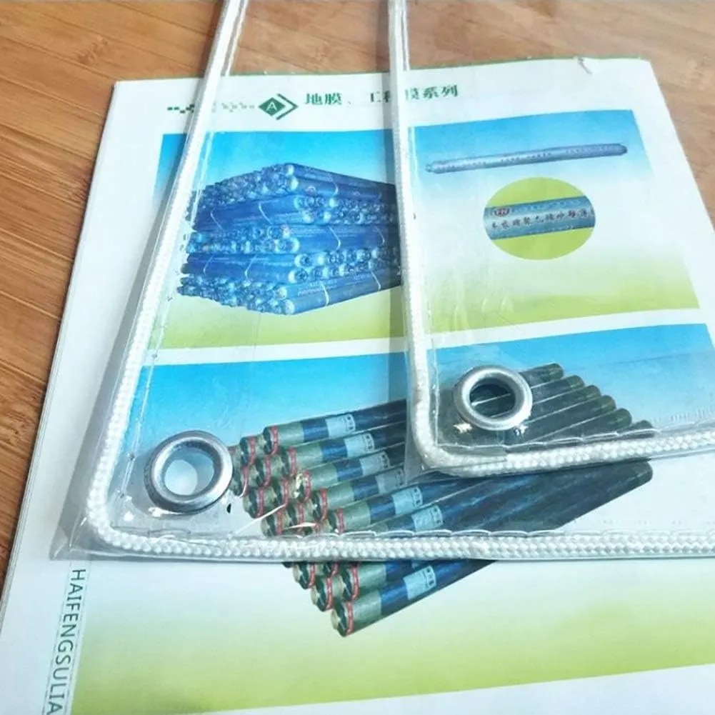 LXB Outdoor Multipurpose Tarpaulin-Tarpaulin Heavy-Duty Clear Trap Thicken 19.7 Mil/0.5Mm, PVC Transparent Waterproof with Grommets, Cover Tent Shelter Camping,1X2M