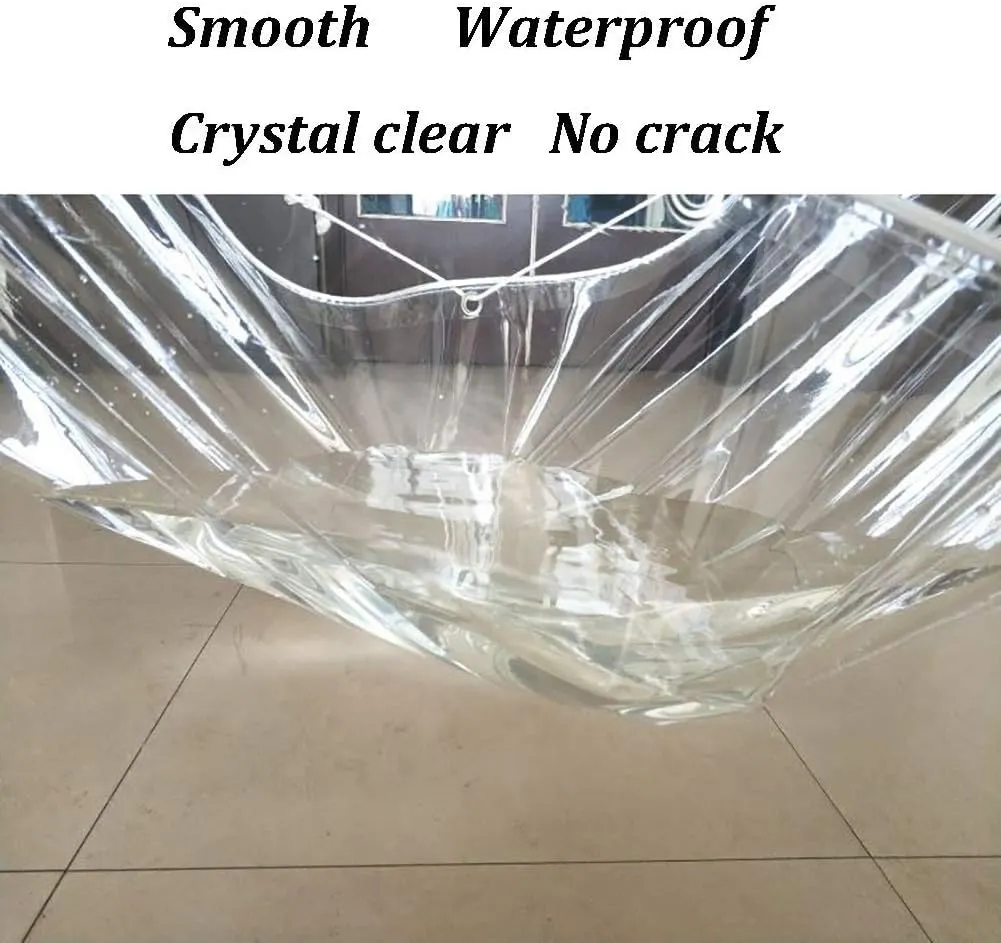 LXB Outdoor Multipurpose Tarpaulin-Tarpaulin Heavy-Duty Clear Trap Thicken 19.7 Mil/0.5Mm, PVC Transparent Waterproof with Grommets, Cover Tent Shelter Camping,1X2M