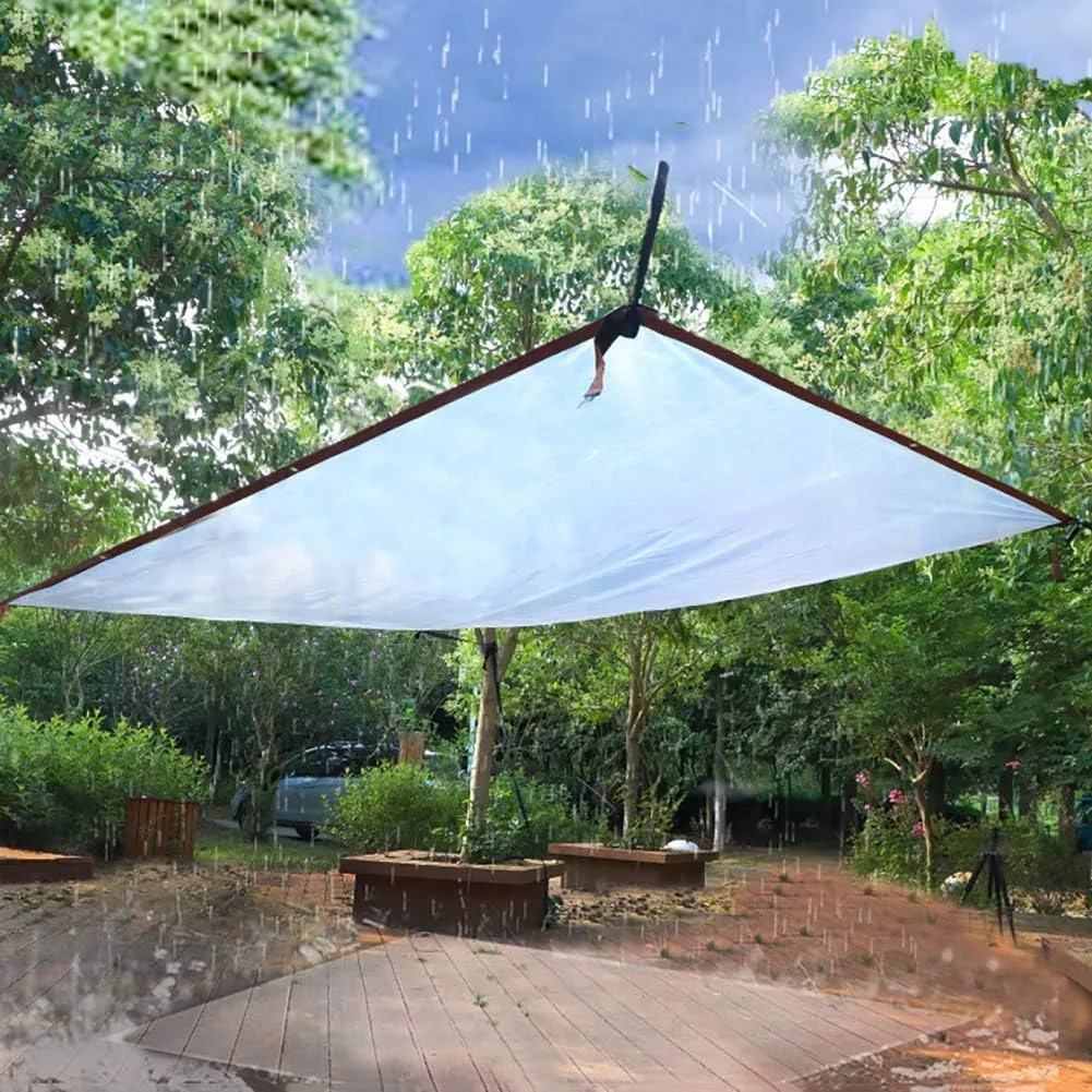 LXB Outdoor Multipurpose Tarpaulin-Waterproof Clear Tarp with Reinforced Corners, Transparent Greenhouse Film 4-Mil, Succulents Open Storage/Garden Tent,2Mx2M