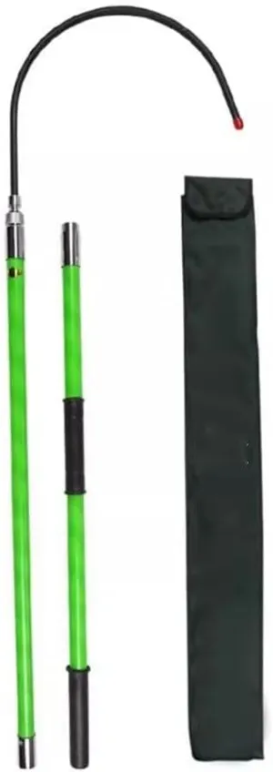 LXHELIVERY Shockproof Insulated Rescue Hook, with Telescopic Adjustable Pole, 18" Opening for High Voltage Line Maintenance and Emergency Rescue with Storage Bag(Green,300 CM/9.9 FT)